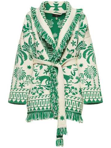 ALANUI Explosion Of Nature Wool Blend Cardigan in green / multi
