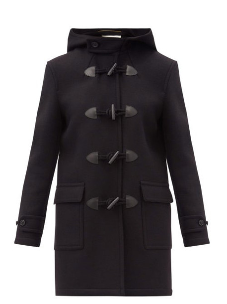 Saint Laurent - Hooded Virgin-wool Duffel Coat - Womens - Black