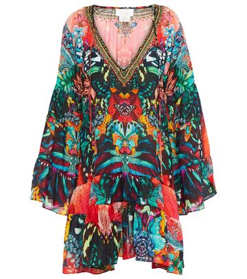 camilla embellished printed silk minidress