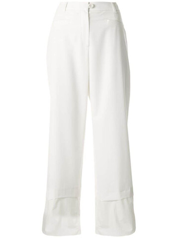 Goen.J wide-leg cropped trousers in white