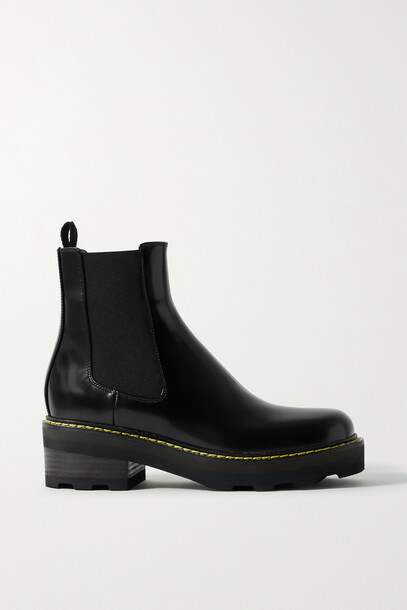 Gabriela Hearst - Jil Glossed-leather Chelsea Boots - Black