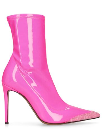 alexandre vauthier 105mm stretch faux leather ankle boots in pink