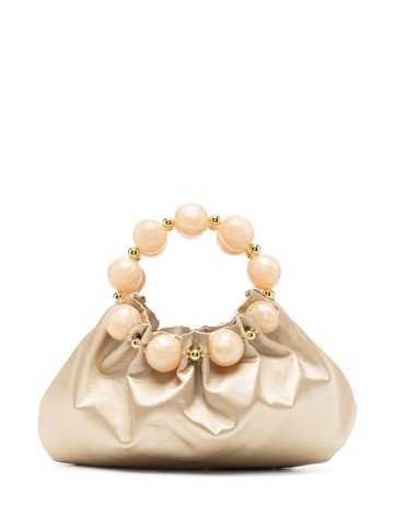 vanina julie bead-embellished shoulder bag - yellow