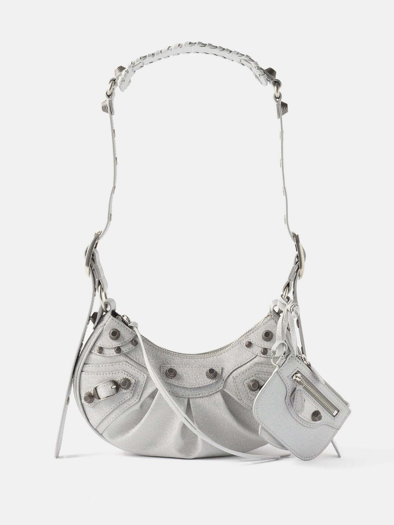 Balenciaga - Le Cagole Xs Metallic-canvas Shoulder Bag - Womens - Silver
