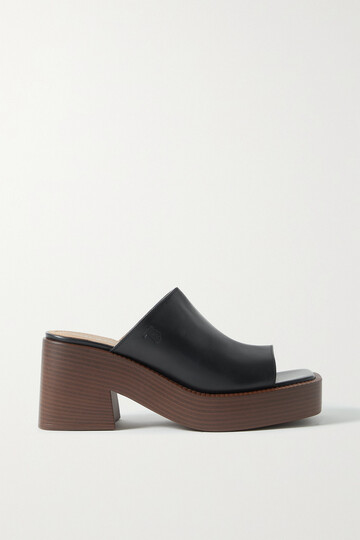 tod's - gomma leather mules - black