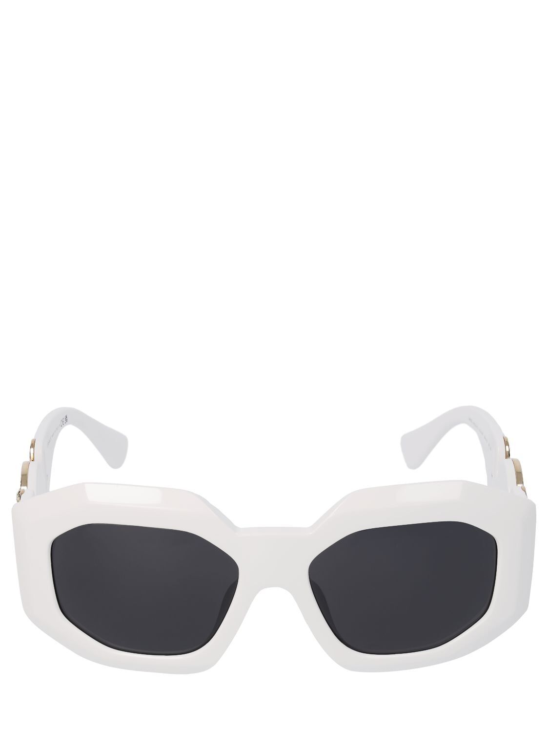 VERSACE Maxi Medusa Biggie Squared Sunglasses in grey / white
