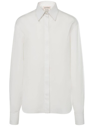 alexander mcqueen cotton poplin shirt in white