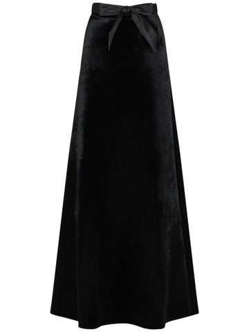 balenciaga viscose blend a-line maxi skirt in black