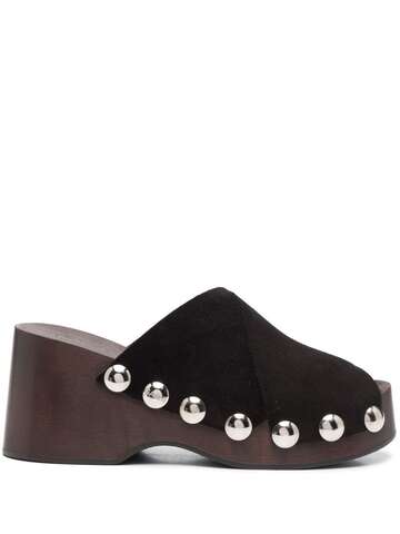 ganni stud-detail open toe sandals - black