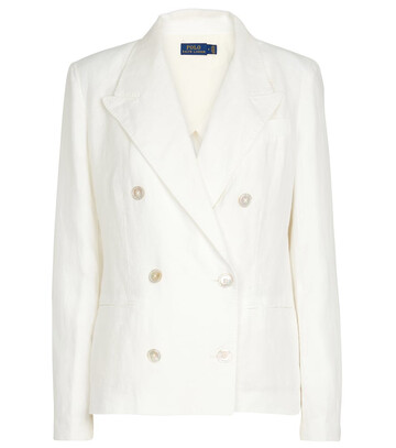 Polo Ralph Lauren Double-breasted linen blazer in white