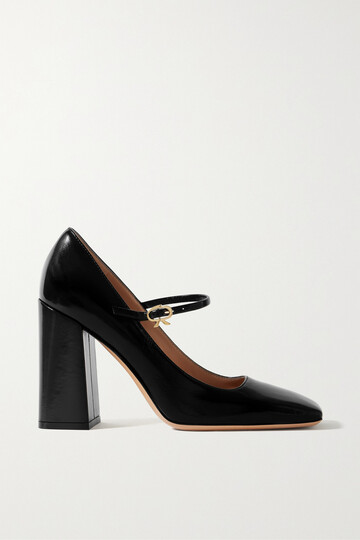 gianvito rossi - nuit 95 patent-leather mary jane pumps - black