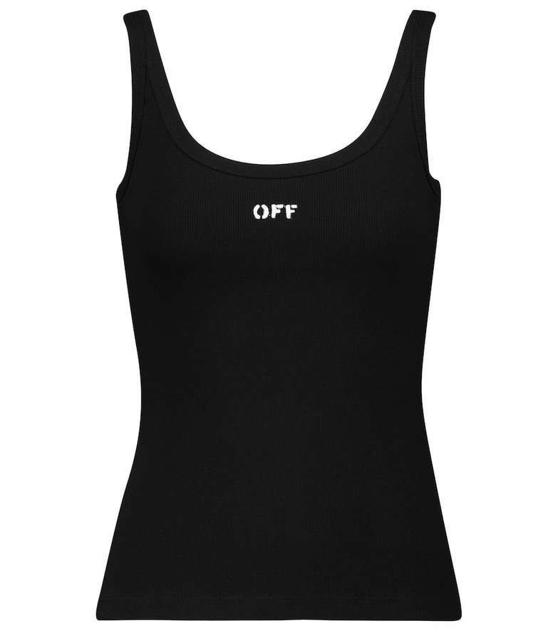 Off-White Logo stretch-cotton tank top in black