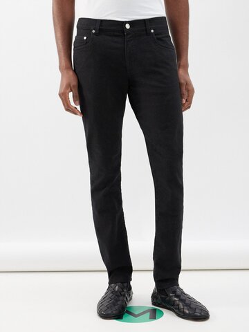 etro - paisley-jacquard slim-leg jeans - mens - black