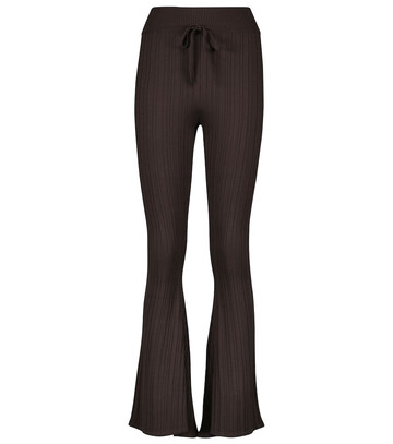 live the process super flare ribbed-knit high-rise pants in brown