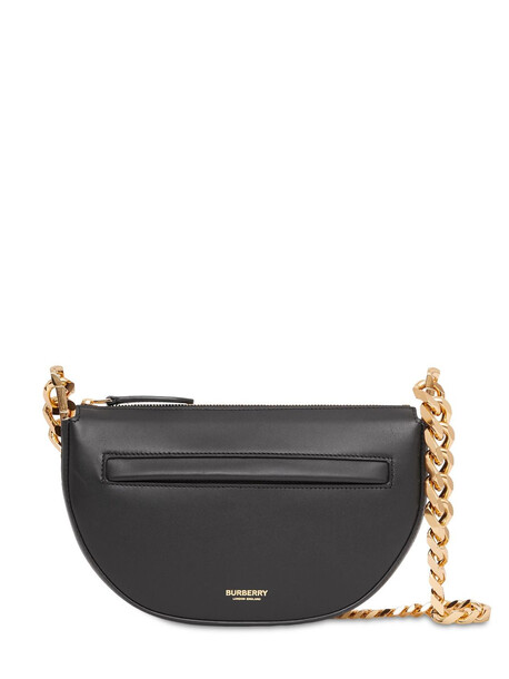 BURBERRY Mini Olympia Grained Leather Bag in black