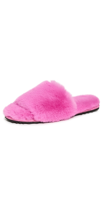 apparis diana faux fur slippers sugar pink 6