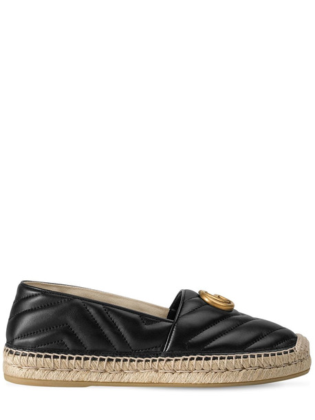 GUCCI 10mm Quilted Leather Espadrilles in black