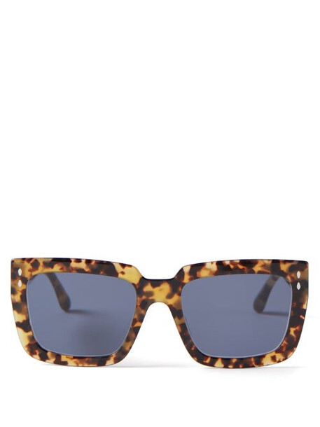 Isabel Marant Eyewear - Square Tortoiseshell-acetate Sunglasses - Womens - Black Brown Multi