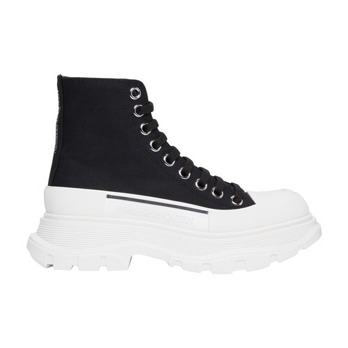 Alexander Mcqueen Tread Slick ankle boots in black / white