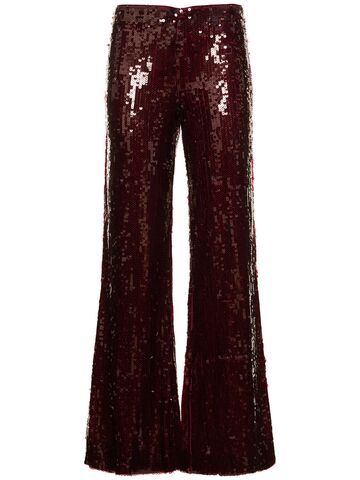 rotate sequined low waisted pants in red