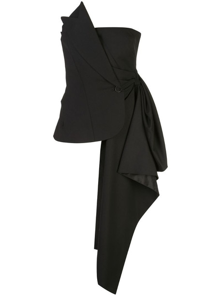 Monse asymmetric fitted top in black