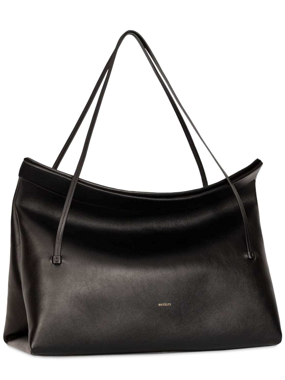WANDLER Medium Joanna Leather Shoulder Bag in black