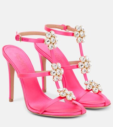 Giambattista Valli Jaipur embellished satin sandals in pink