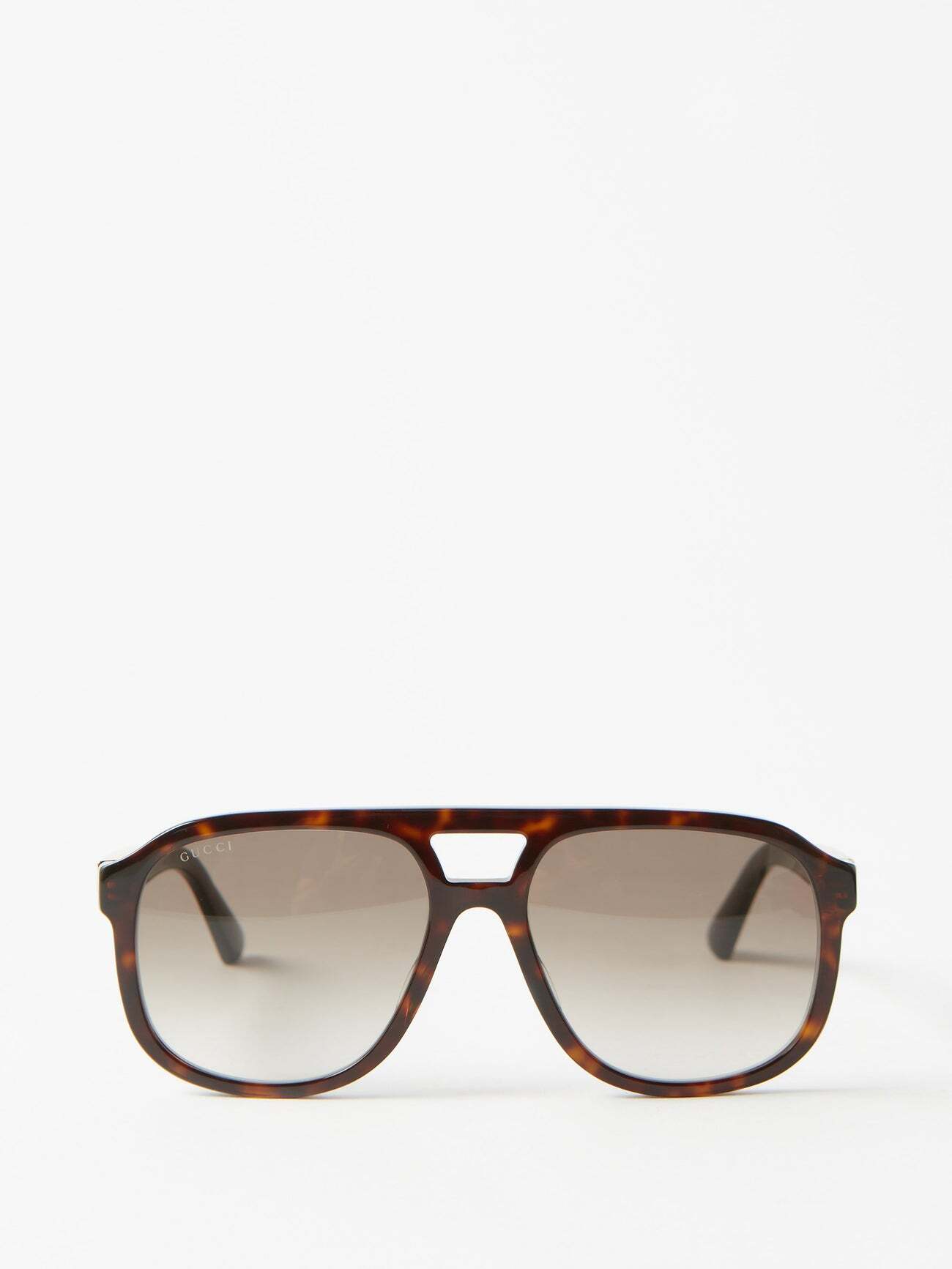 Gucci Eyewear - Tortoiseshell-acetate Aviator Sunglasses - Womens - Brown