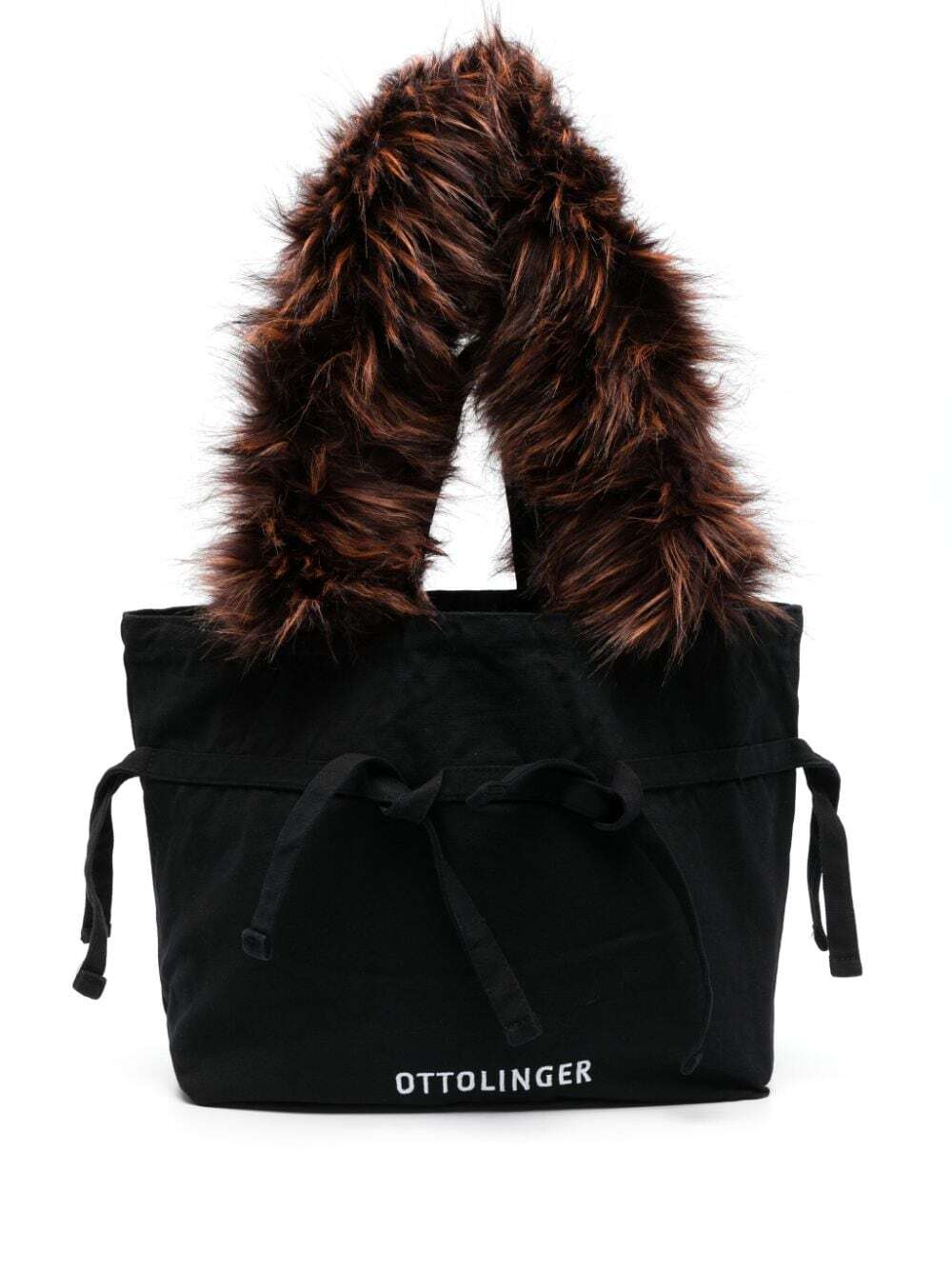 Ottolinger logo-embroidered canvas shoulder bag - Black
