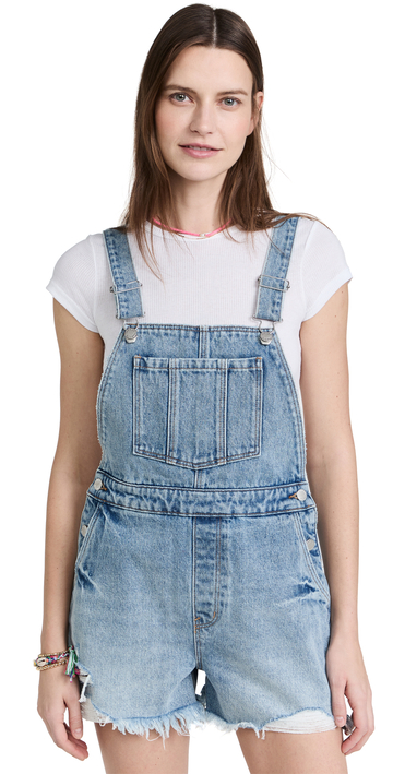 Rolla's Denim Overall Shorts in blue