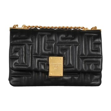 Balmain Small-sized quilted leather 1945 Soft bag in noir