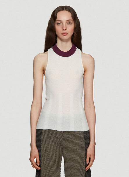 Eckhaus Latta Open Back Knitted Tank Top in White size M