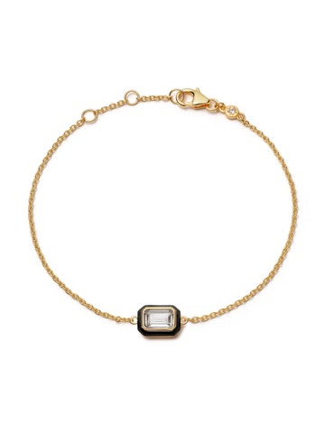 astley clarke flare white topaz emerald-cut bracelet - gold