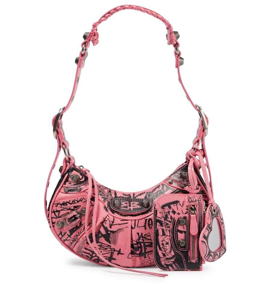 Balenciaga Le Cagole Mini leather shoulder bag in pink