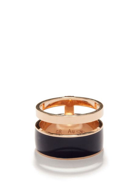 Repossi - Berbère Chromatic 18kt Rose Gold Ring - Womens - Navy Multi