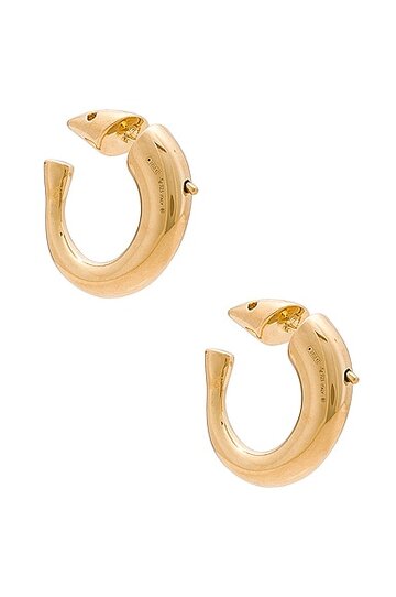 bottega veneta thick hoop earrings in metallic gold