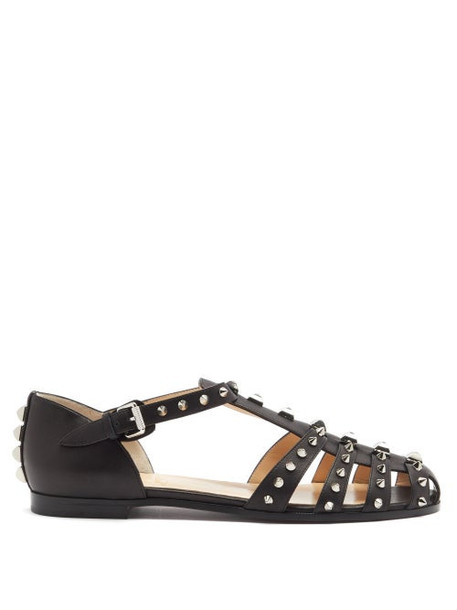 Christian Louboutin - Loubiclou Studded Caged Leather Sandals - Womens - Black