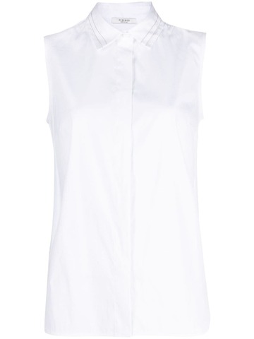 peserico sleeveless cotton shirt - white