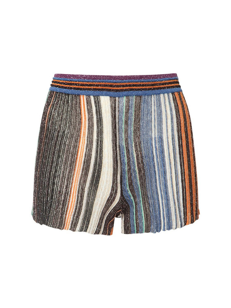 MISSONI Stripe Viscose Blend Knit Mini Shorts