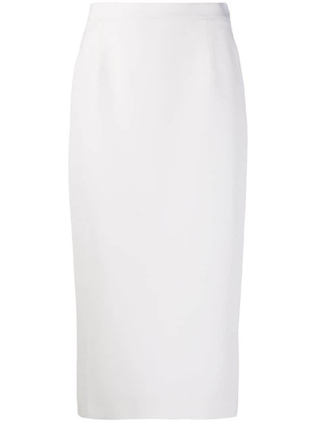 Alessandra Rich high-waisted pencil skirt in white