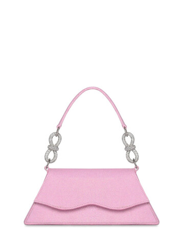 mach & mach sm samantha glitter top handle bag w/bow in pink