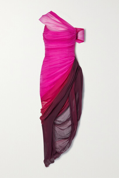 Oscar de la Renta - Off-the-shoulder Draped Silk-chiffon Gown - Pink