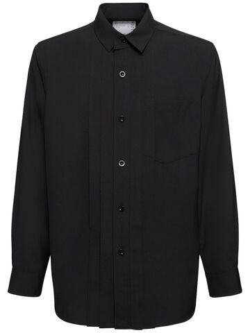 sacai tailored suiting shirt in black