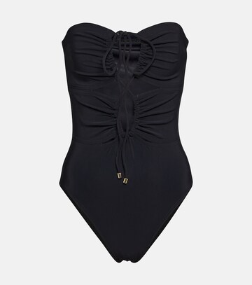 karla colletto basics halter-neck swimsuit in black