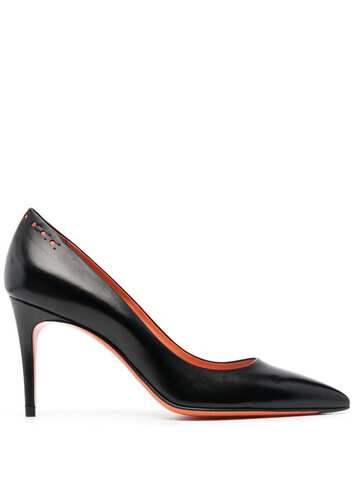 santoni 95mm heel leather pumps - black