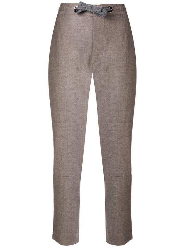 Eleventy loose fit track trousers in neutrals