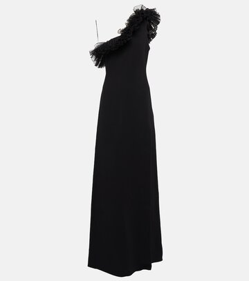 giambattista valli one-shoulder gown in black