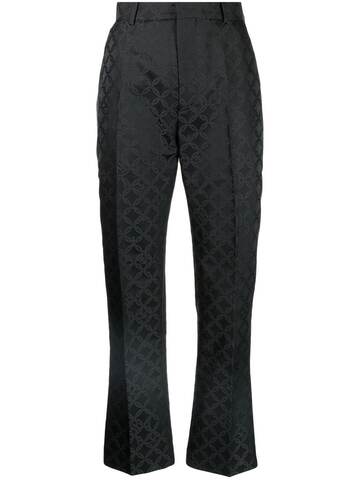charles jeffrey loverboy jacquard-pattern straight-leg trousers - black