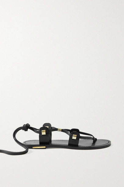 ISABEL MARANT - Anil Lace-up Leather Sandals - Black