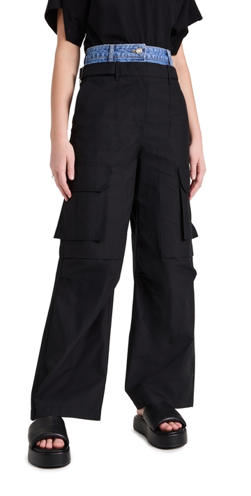 juun. j double waist cargo pants black 36